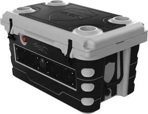 Wet Sounds Stealth SHIVR-55-GRY Gray High Output Audio Cooler Speaker System + Full Gator Step Kit - Black over Gray