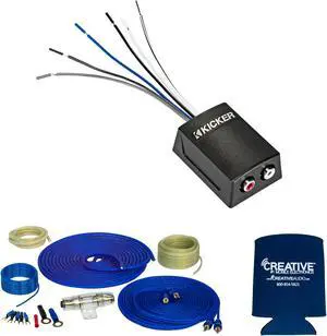 Stinger SS600XS 8GA Copper 600W Amplifier Wiring Kit with Kicker 46KISLOC2 2-Channel Line Output Converter