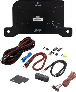 Stinger JLUAMPBRKTP Passenger Side Under Seat Amplifier Bracket with STXKJW8 Underseat Amplifier 8-Gauge Wiring Kit Compatible with 2018-2022 Wrangler JL & 2020-2022 Gladiator JT