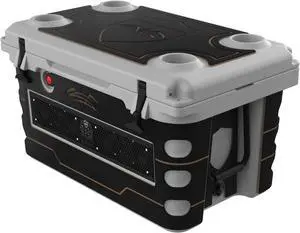 Wet Sounds Stealth SHIVR-55-GRY Gray High Output Audio Cooler Speaker System + Full Gator Step Kit - Black over Whiskey