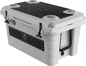 Wet Sounds Stealth SHIVR-55-GRY Gray High Output Audio Cooler Speaker System + Top Gator Step Kit - Black over Whiskey