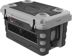 Wet Sounds Stealth SHIVR-55-GRY Gray High Output Audio Cooler Speaker System + Full Gator Step Kit - Gray Over Black