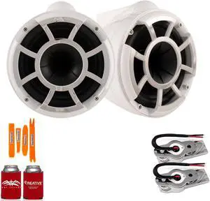 Wet Sounds REV8W-SXM 8" Tower Speakers w/ Stainless Swivel Base Mount (NO CLAMP)