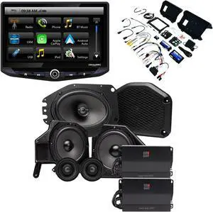 Stinger HEIGH10 Multimedia Receiver with SRK-JW18EH Installation Kit and MB Quart Stage 6 Speaker/Amp Upgrade Compatible With Wrangler JL 18+/Gladiator JT 20+