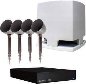 Current Audio Outdoor Landscape Audio Package - Includes Amplifier, 4 Landscape Speakers, and a Subwoofer