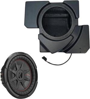 SSV Work X32-PUS10U CanAm Maverick 19+ X3 Unloaded Underseat 10" Subwoofer Enclosure (Passenger side) with Kicker 48CWRT104 10" Shallow Mount Subwoofers 4-OHM DVC