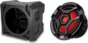SSV Works US-10U Universal 10" Subwoofer Enclosure with CW-DR1040ML 10 inch Subwoofer featuring 21-color LED Illumination, Water Resistant (IPX6), UV Resistant Woofers, RMS Power 300W