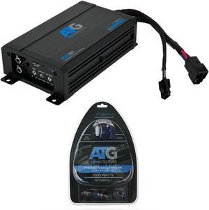 ATG Powersports Monoblock Subwoofer Amplifier 500W at 2-Ohms bundle includes 8 gauge wire kit