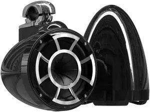 Wet Sounds REV8 Black 8" Tower Speakers with Mini Fixed Clamps - Fits 1" to 1 7/8" Pipe
