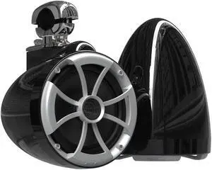Wet Sounds ICON8 Black 8" Tower Speakers with Mini Swivel Clamps - Fits 1" to 1 7/8" Pipe