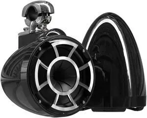 Wet Sounds REV8 Black 8" Tower Speakers with Mini Swivel Clamps - Fits 1" to 1 7/8" Pipe