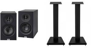 ELAC LS10-B SPEAKER STANDS And DB53-BK BLACK BOOKSHELVES