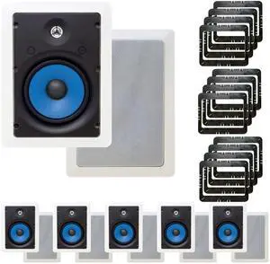 Legrand MS3651 3000 Series 6.5" In-Wall Speakers Case Pack 6 Pair 12 Speakers total with In Wall Mounting Brackets