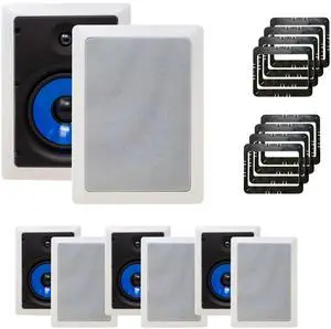 Legrand HT5651 5000 Series 6.5" In-Wall Speakers Case Pack 4 Pair 8 Speakers total with In Wall Mounting Brackets