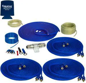 Stinger SS600XS 8GA Copper 600W Complete Amplifier Wiring Kit with (2) Stinger SSRCB17 17 Foot RCA
