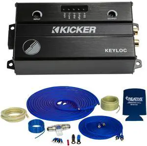 Stinger SS1200XS 4GA Copper 1200W Complete Amplifier Wiring Kit, Kicker 47KEYLOC2 Smart 2-Channel Line Output Converter