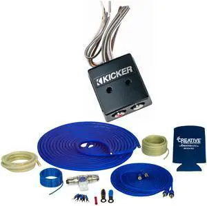 Stinger SS1200XS 4GA Copper 1200W Complete Amplifier Wiring Kit with Kicker 46KISLOC 2-Channel Line Output Converter