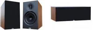 Elac Debut 3.0 Walnut 6.5 Inch Book Shelves And 6.5In Center Channel