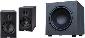 Elac Debut 3.0 Db63 Black Bookshelf Speakers With Debut 12 Inch Subwoofer