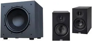 Elac Debut 3.0 Db63 Black Bookshelf Speakers With Debut 10 Inch Subwoofer