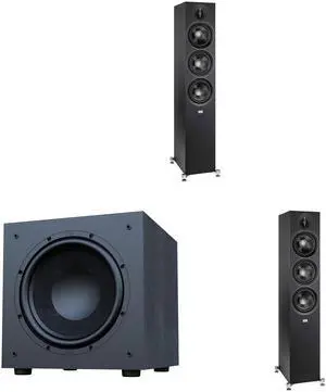 Elac Debut 3.0 Df63 Black Tower Speakers (Pair) With Debut 10 Inch Subwoofer