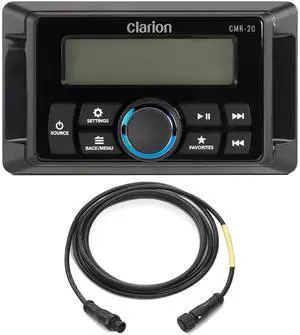 Clarion CMR-20 Marine Wired Remote with LCD Display w/ CMC-RC-6 6 ft (1.83 m) Remote Extension Cable