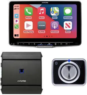 Alpine Halo9 ILX-F509 CarPlay/Android Auto Receiver with Alpine S-A60M 600W Mono Amp, and RUX-H02 Volume/Bass Knob Alpine Halo9 ILX-F509 CarPlay/Android Auto Receiver with Alpine S-A60M 600W Mono Amp, and RUX-H02 Volume/Bass Knob