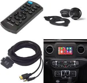 Alpine i407-WRA-JL, KCU-315UH USB / HDMI Extension Cable w/ SPV-10TW-WRA & RUE-4360 Remote Bundle for 18 - Up Wrangler Alpine i407-WRA-JL, KCU-315UH USB / HDMI Extension Cable w/ SPV-10TW-WRA & RUE-4360 Remote Bundle for 18 - Up Wrangler