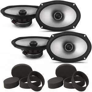 Alpine 2 Pairs S2-S69 6x9" Type S Coax Speakers with 2 Pairs Stinger RKFR69 Roadkill Fast Rings 6x9" Alpine 2 Pairs S2-S69 6x9" Type S Coax Speakers with 2 Pairs Stinger RKFR69 Roadkill Fast Rings 6x9"