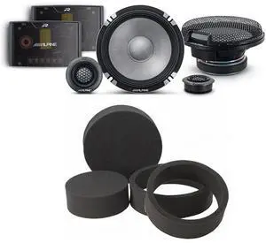Alpine R2-S652 High-Resolution 2-Way Speaker Set / Pro Series with RKFR65 3-piece Foam Fast Ring Speaker Enhancement Alpine R2-S652 High-Resolution 2-Way Speaker Set / Pro Series with RKFR65 3-piece Foam Fast Ring Speaker Enhancement