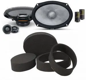 Alpine R2-S69C High-Resolution 2-Way Speaker Set / 6x9 with RKFR69 3-piece Foam Ring Speaker Enhancement Alpine R2-S69C High-Resolution 2-Way Speaker Set / 6x9 with RKFR69 3-piece Foam Ring Speaker Enhancement