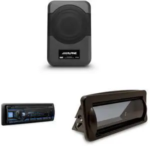 Alpine UTE-83BT Bluetooth Marine Radio Kit with CAMC1B Single-DIN Cover & PWE-S8-MRN Compact 8" Powered Marine Subwoofer Boat, UTV & Golf Cart Bass Upgrade Alpine UTE-83BT Bluetooth Marine Radio Kit with CAMC1B Single-DIN Cover & PWE-S8-MRN Compact 8" Powered Marine Subwoofer Boat, UTV & Golf Cart Bass Upgrade