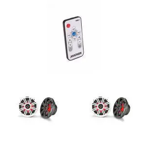 Kicker 6.5" LED Marine Speakers KM65 RGB 4 Pack with LED Remote Controller Waterproof Coaxial Boat Speakers for Pontoon Audio Lighting System Kicker 6.5" LED Marine Speakers KM65 RGB 4 Pack with LED Remote Controller Waterproof Coaxial Boat Speakers for Pontoon Audio Lighting System