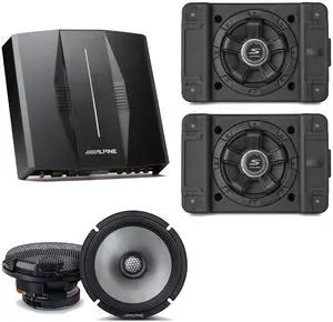 Alpine PXE-C80-88 OPTIM8 8-Channel Hi-Res Digital Sound Processor Amplifier w/ (2) SS-SB12 Subwoofer, R2-S65 Bundle Alpine PXE-C80-88 OPTIM8 8-Channel Hi-Res Digital Sound Processor Amplifier w/ (2) SS-SB12 Subwoofer, R2-S65 Bundle