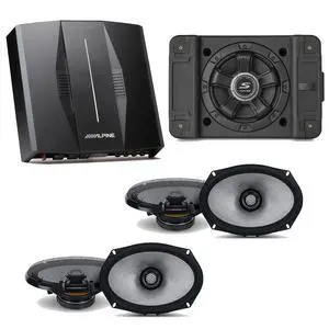 Alpine PXE-C80-88 OPTIM8 8-Channel Hi-Res Digital Sound Processor Amplifier w/ SS-SB10 Subwoofer, (2) R2-S69 Bundle Alpine PXE-C80-88 OPTIM8 8-Channel Hi-Res Digital Sound Processor Amplifier w/ SS-SB10 Subwoofer, (2) R2-S69 Bundle