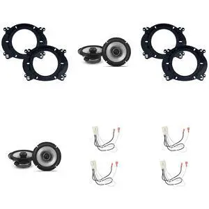 Alpine Speakers 6.5 inch for Ford Fusion 2013-2020 Upgrade Kit - 4 Pack of S2 Series with Adapters and Harness, Coaxial 6 1/2 Car Audio Front and Rear Door Speaker S2-S65 Alpine Speakers 6.5 inch for Ford Fusion 2013-2020 Upgrade Kit - 4 Pack of S2 Series with Adapters and Harness, Coaxial 6 1/2 Car Audio Front and Rear Door Speaker S2-S65
