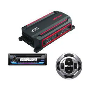JVC Marine CD Bluetooth Stereo + 4-Ch Amp + Wired Remote JVC Marine CD Bluetooth Stereo + 4-Ch Amp + Wired Remote
