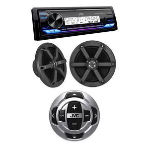 JVC Marine Bluetooth Stereo + 6.5in Speakers + Wired Remote JVC Marine Bluetooth Stereo + 6.5in Speakers + Wired Remote