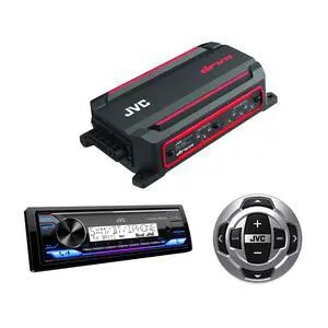 JVC Marine Bluetooth Stereo + 4-Ch Amp + Wired Remote JVC Marine Bluetooth Stereo + 4-Ch Amp + Wired Remote