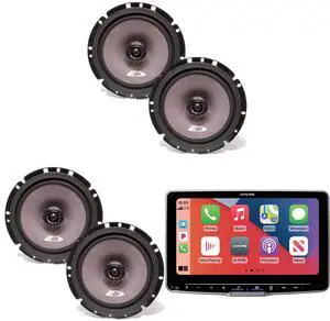 Alpine ILX-F509 9" Touchscreen Receiver w/ 2 Pairs Alpine SXE-1726S 6.5" Coax Alpine ILX-F509 9" Touchscreen Receiver w/ 2 Pairs Alpine SXE-1726S 6.5" Coax