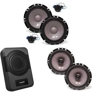 Alpine SXE-1751S 6 1/2" 2-Way Component Speakers & SXE-1726S 6 1/2" 2 way Coaxial Speakers w/ PWE-S8 Powered 8inch Woofer Bundle Alpine SXE-1751S 6 1/2" 2-Way Component Speakers & SXE-1726S 6 1/2" 2 way Coaxial Speakers w/ PWE-S8 Powered 8inch Woofer Bundle