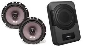 Alpine SXE-1726S 6 1/2" 2 way Coaxial Speakers (Pair) w/ PWE-S8 Powered 8inch Woofer Bundle Alpine SXE-1726S 6 1/2" 2 way Coaxial Speakers (Pair) w/ PWE-S8 Powered 8inch Woofer Bundle
