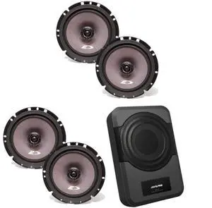 Alpine (2) SXE-1726S 6 1/2" 2 way Coaxial Speakers (2 Pair) w/ PWE-S8 Powered 8inch Woofer Bundle Alpine (2) SXE-1726S 6 1/2" 2 way Coaxial Speakers (2 Pair) w/ PWE-S8 Powered 8inch Woofer Bundle
