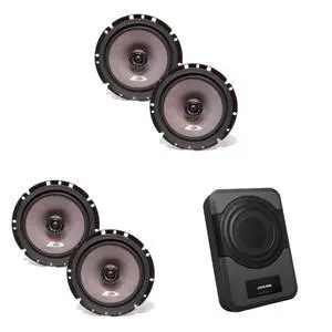 Alpine Powered Subwoofer & (2 pair) 6.5" Coax Audio Upgrade , SXE-1726S, PWE-S8 Alpine Powered Subwoofer & (2 pair) 6.5" Coax Audio Upgrade , SXE-1726S, PWE-S8