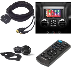 Alpine i407-WRA-JK, KCU-315UH USB / HDMI Extension Cable w/ SPV-10TW-WRA & RUE-4360 Remote Bundle for 07-17 Wrangler Alpine i407-WRA-JK, KCU-315UH USB / HDMI Extension Cable w/ SPV-10TW-WRA & RUE-4360 Remote Bundle for 07-17 Wrangler