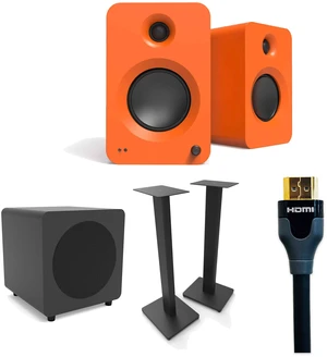 Kanto REN Matte Orange + SUB8 Black + ST28 Black + Tributaries 2m HDMI Complete TV Audio Kit Kanto REN Matte Orange + SUB8 Black + ST28 Black + Tributaries 2m HDMI Complete TV Audio Kit