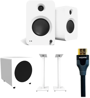 Kanto REN White + SUB8 White + ST28 White + Tributaries 2m HDMI Complete TV Audio Kit Kanto REN White + SUB8 White + ST28 White + Tributaries 2m HDMI Complete TV Audio Kit