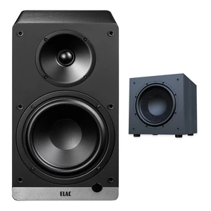 ELAC DCB61 Black Powered Speakers + DS123 12in Debut 3.0 Subwoofer ELAC DCB61 Black Powered Speakers + DS123 12in Debut 3.0 Subwoofer