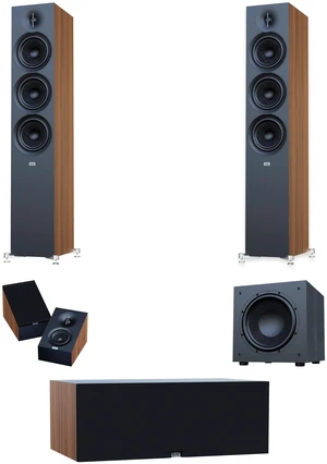 ELAC Debut 3.0 DF63 Walnut Pair + DC63 Walnut + DA43 Walnut + DS123 Sub ELAC Debut 3.0 DF63 Walnut Pair + DC63 Walnut + DA43 Walnut + DS123 Sub