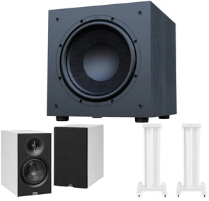 ELAC DB53 White + LS20 White Stands + DS103 Subwoofer ELAC DB53 White + LS20 White Stands + DS103 Subwoofer